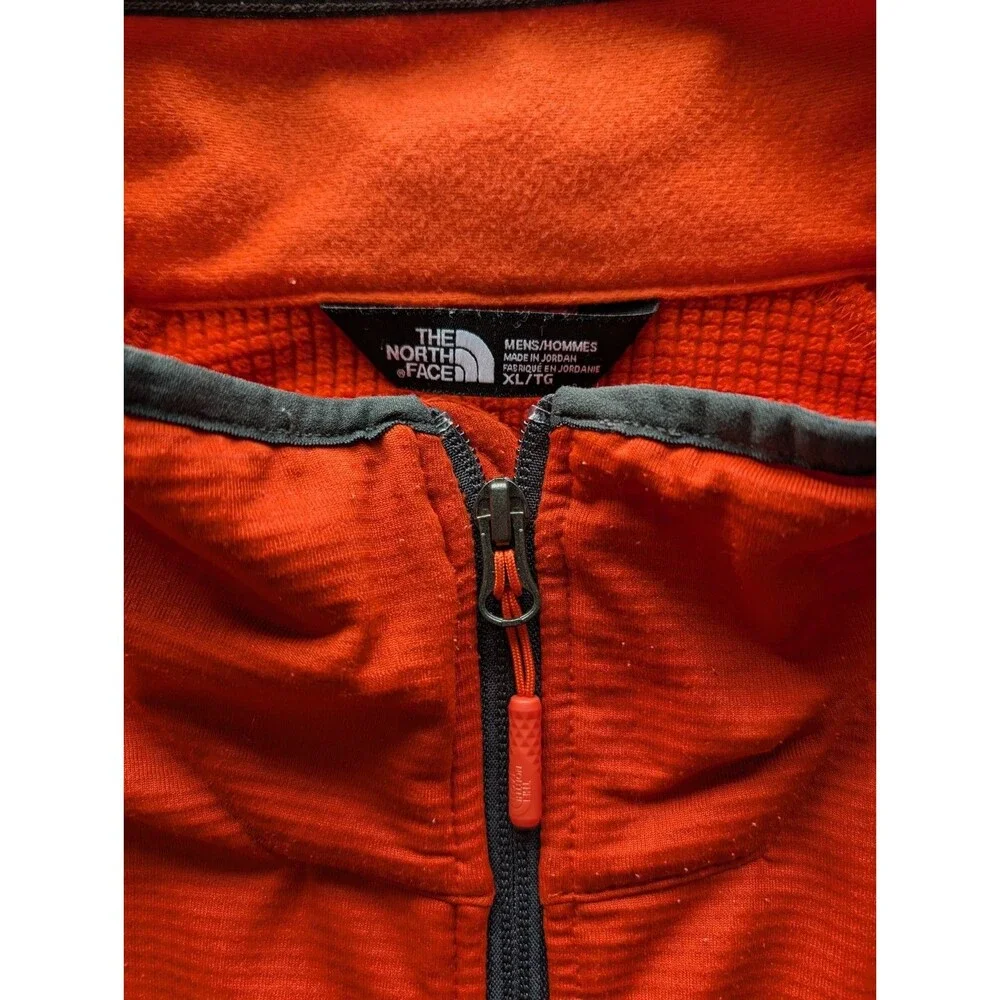 The North Face Men’s XL Orange 1/4 Zip Grid Fleece Pullover Hiking Outdoor